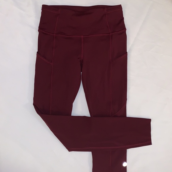 LULULEMON FAST AND FREE 7/8 TIGHTS 25” - SIZE 4 - GARNET - Picture 6 of 7